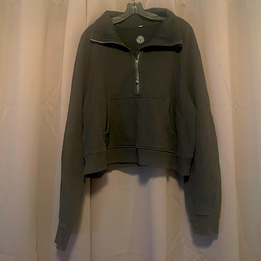 lululemon athletica Black Quarter-Zip Cropped Sweatshirt